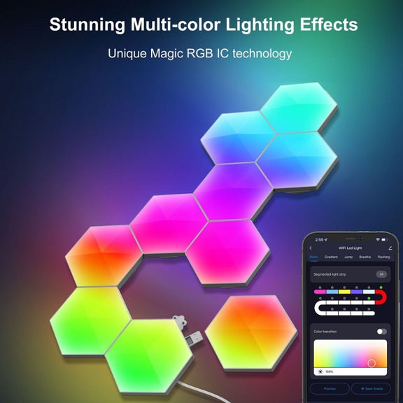 Gaming Ambient Light Smart Chiclet Backdrop Quantum Wall Light, Versions: Bluetooth(6 PCS/Set)