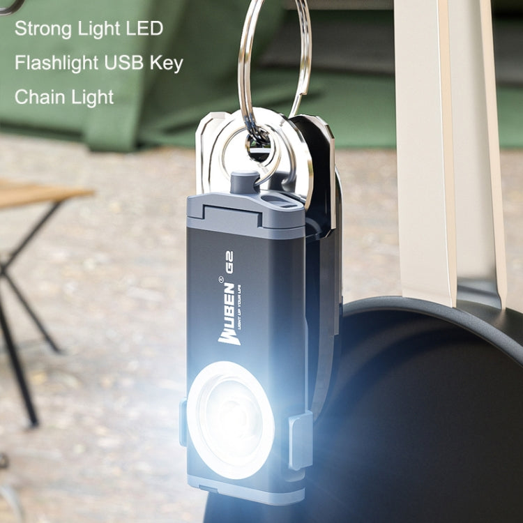 WUBEN G2 Strong Light LED Flashlight USB Outdoor Campers And Household Super Bright Key Chain Light(Black) - free shipping - PMC Jewellery - Order now!