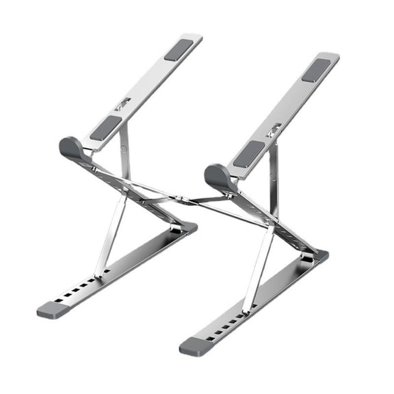 N8 Double-layer Foldable Lifting Aluminum Alloy Laptop Heat Dissipation Stand, Color: Silver