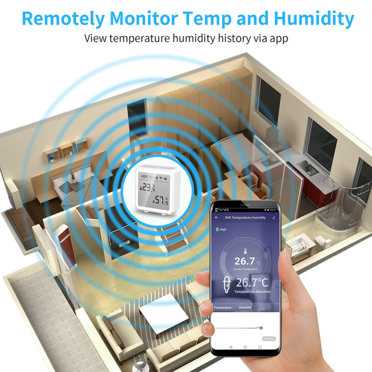 Wifi Temperature And Humidity Meter Sensor Equipment Smart Home Graffiti APP Temperature And Humidity Sensor(Black) - Smart Switch by PMC TechLife | Online Shopping South Africa | PMC TechLife | Buy Now Pay Later Mobicred