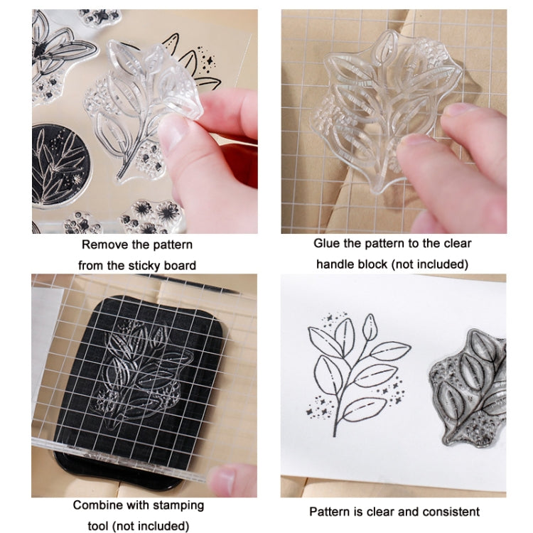 5 PCS Vintage Botanical Arrangement Handbook Clear Silicone Stamp(Falling leaves) - Handbook Decorative Stickers by PMC TechLife | Online Shopping South Africa | PMC TechLife