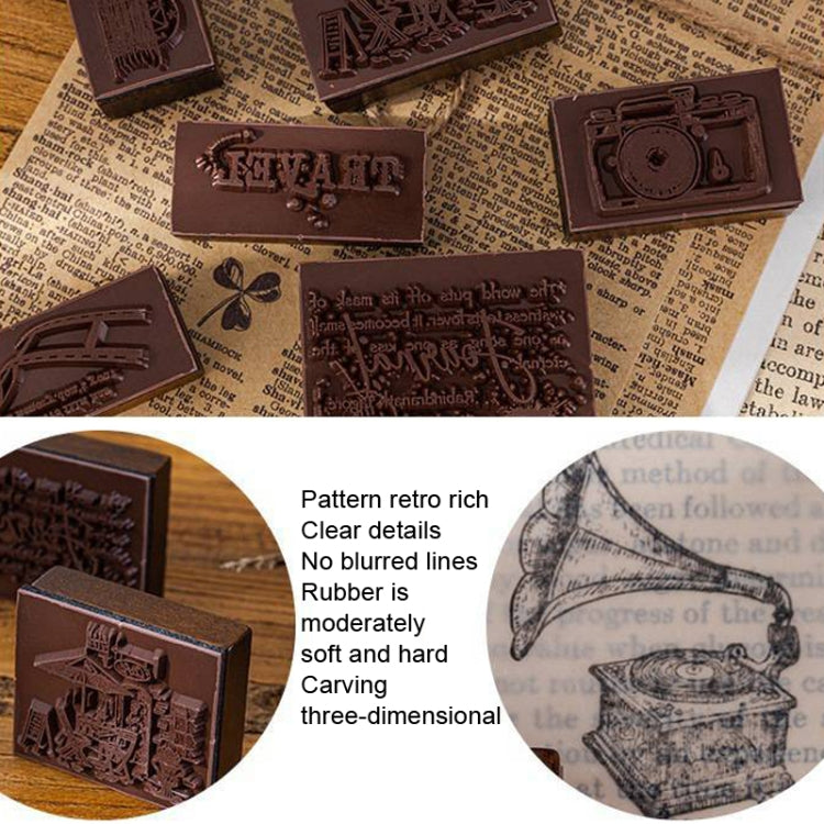 MOCARD 7 In 1 Wooden Stamp Set Handbook DIY Material(Senyu Traveler) - Handbook Decorative Stickers by MOCARD | Online Shopping South Africa | PMC TechLife | Buy Now Pay Later Mobicred