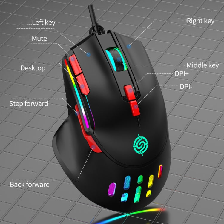 K-Snake Q15 9 Keys RGB Light Effect Wired Mechanical Mouse, Cable Length: 1.5m(White) - free shipping - PMC Jewellery - Order now!