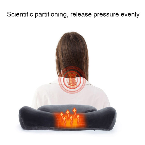 3D Slow Rebound Memory Foam Heating Massage Pillow(Deep Gray)