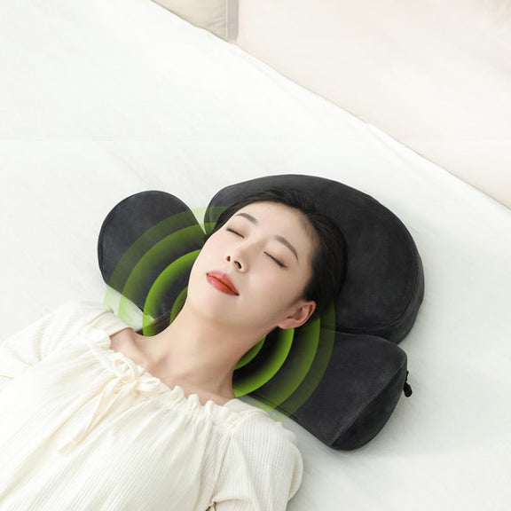 3D Slow Rebound Memory Foam Heating Massage Pillow(Deep Gray)