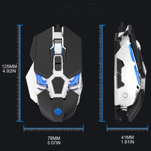 K-Snake Q18 9 Keys 6400DPI Glowing Machine Wired Gaming Mouse, Cable Length: 1.5m(Black)