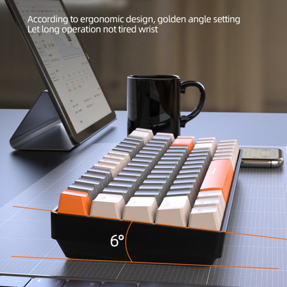 ZIYOU LANG K68 68 Keys Bluetooth Wireless Dual Model Mechanical Keyboard, Style: Red Shaft Version (Shimmering)
