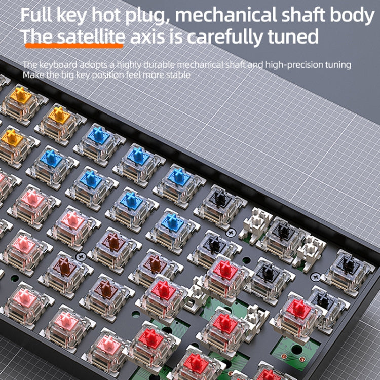ZIYOU LANG K68 68 Keys Bluetooth Wireless Dual Model Mechanical Keyboard, Style: Green Shaft Version (Gray)