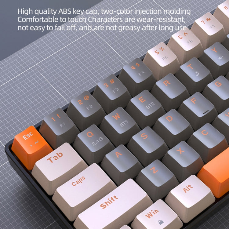 ZIYOU LANG K68 68 Keys Bluetooth Wireless Dual Model Mechanical Keyboard, Style: Red Shaft Version (Gray) - free shipping - PMC Jewellery - Order now!