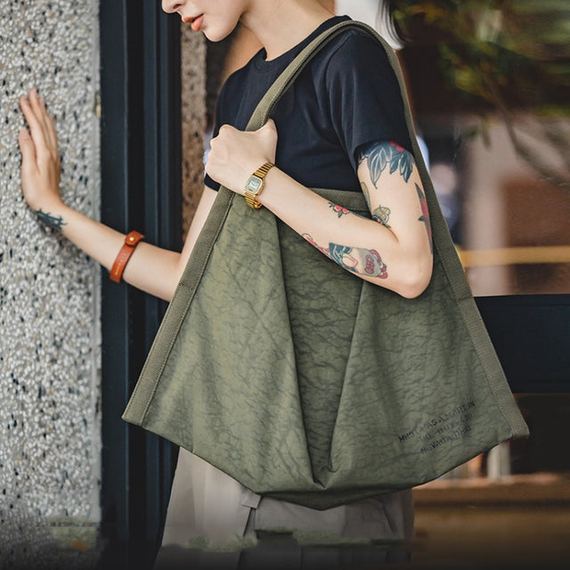 Maden YS2202809 Leisure Nylon Cloth Large Capacity Water-resistant Handbag(Army Green)