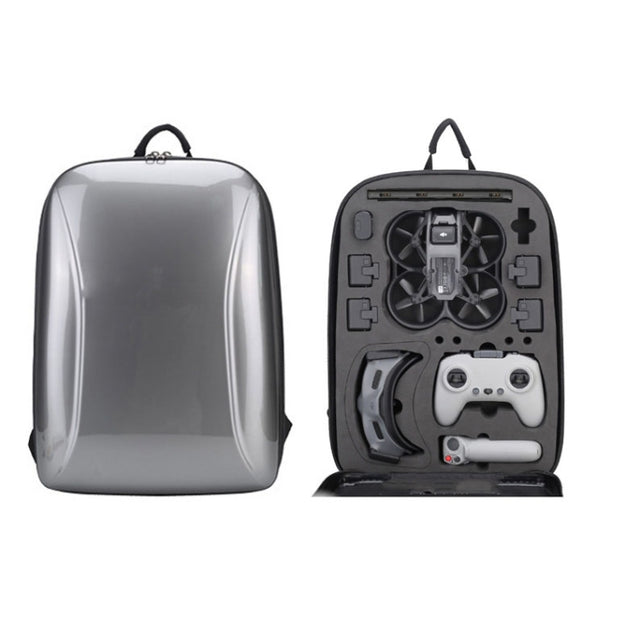 For DJI AVATA  Storage Bag Hard Shell Water-resistant Shoulder Bag Backpack(Metal Gray)