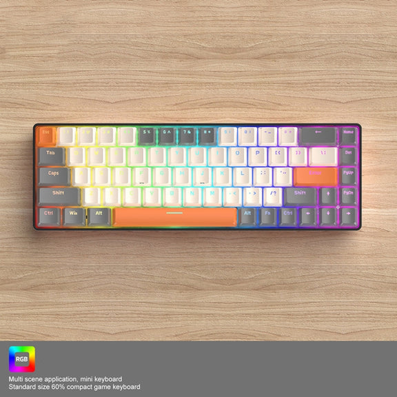 ZIYOU LANG T8 68 Keys RGB Gaming Mechanical Keyboard, Cable Length: 1.5m, Style: Micro Light Version Green Shaft