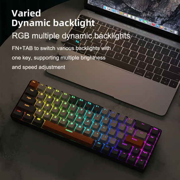 ZIYOU LANG T8 68 Keys RGB Gaming Mechanical Keyboard, Cable Length: 1.5m, Style: Micro Light Version Green Shaft