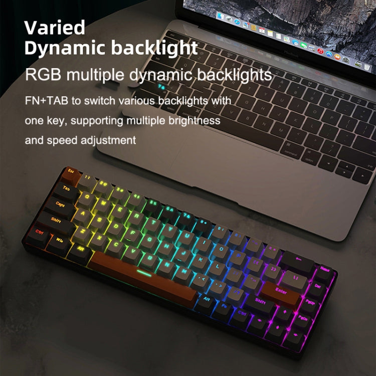 ZIYOU LANG T8 68 Keys RGB Gaming Mechanical Keyboard, Cable Length: 1.5m, Style: Micro Light Version Green Shaft