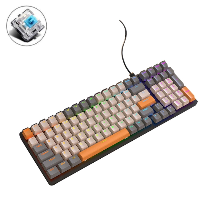 ZIYOU LANG  K3 100 Keys Game Glowing Wired Mechanical Keyboard, Cable Length: 1.5m, Style: Micro Light Version Green Axis - free shipping - PMC Jewellery - Order now!