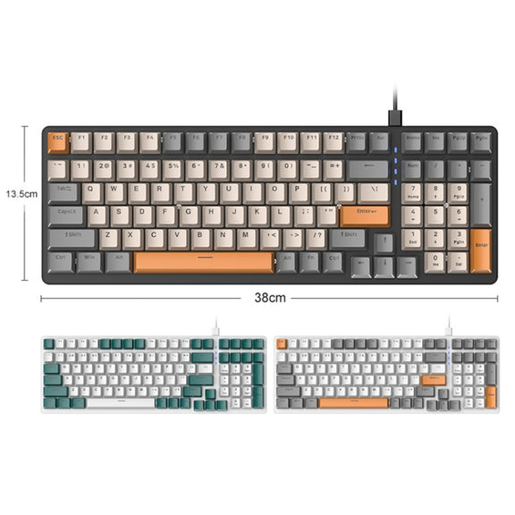 ZIYOU LANG  K3 100 Keys Game Glowing Wired Mechanical Keyboard, Cable Length: 1.5m, Style: Water Green Version Green Axis