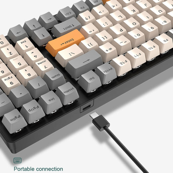 ZIYOU LANG  K3 100 Keys Game Glowing Wired Mechanical Keyboard, Cable Length: 1.5m, Style: Water Green Version Green Axis