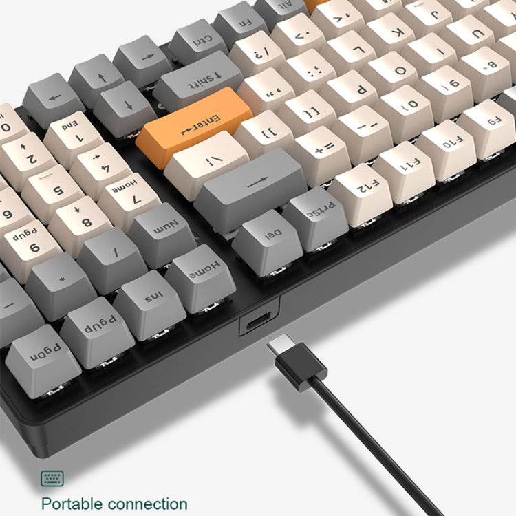ZIYOU LANG  K3 100 Keys Game Glowing Wired Mechanical Keyboard, Cable Length: 1.5m, Style: Water Green Version Green Axis