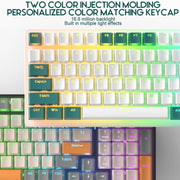 ZIYOU LANG  K3 100 Keys Game Glowing Wired Mechanical Keyboard, Cable Length: 1.5m, Style: Water Green Version Green Axis
