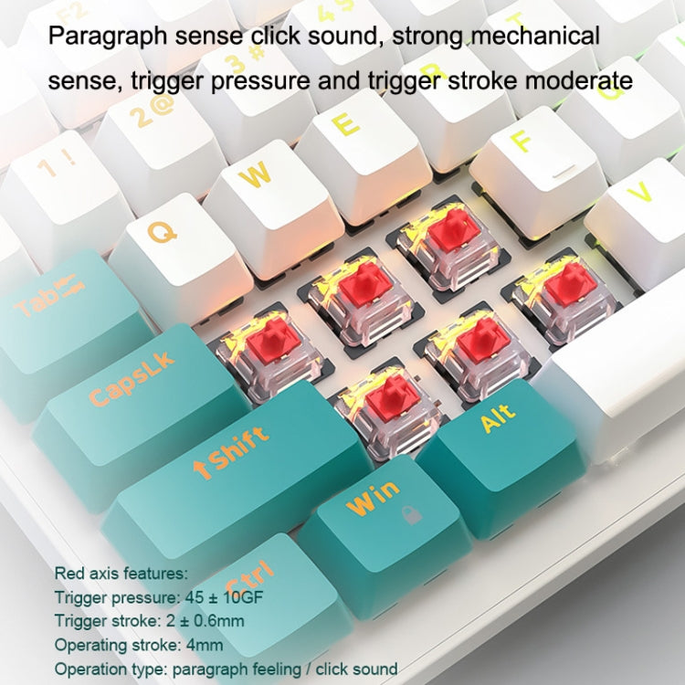 ZIYOU LANG  K3 100 Keys Game Glowing Wired Mechanical Keyboard, Cable Length: 1.5m, Style: Water Green Version Green Axis