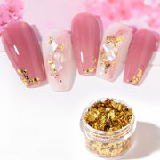 10 PCS K Gold Tin Foil Nail Decoration Nail Polish Adhesive Sticker(04 Light Gold)