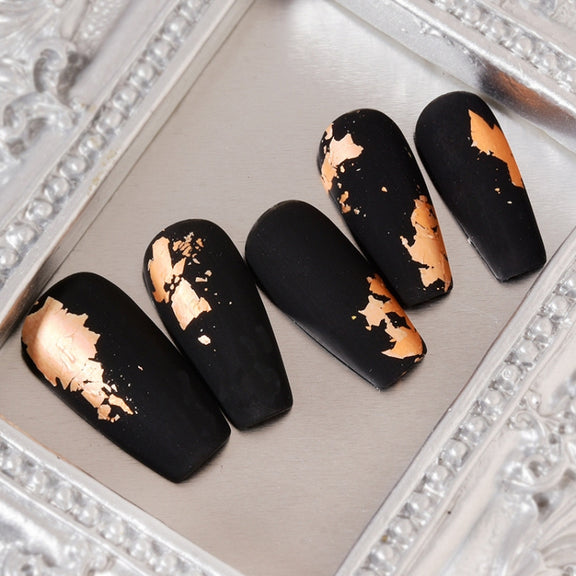 10 PCS K Gold Tin Foil Nail Decoration Nail Polish Adhesive Sticker(01 Gold)