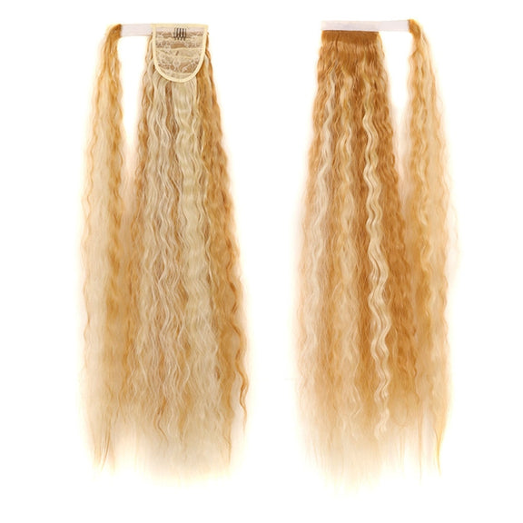 MST8568 Invisible Adhesive Bandage Wigs Corn Perm Long Ponytail Wigs(27H613)