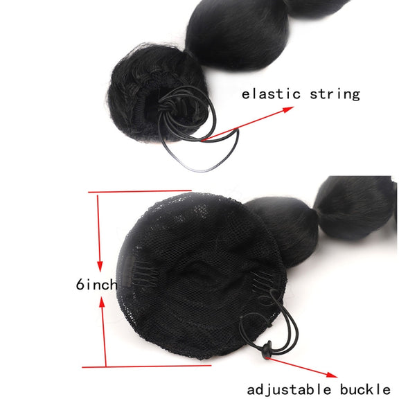 DLMW01 Bubble Shape Shaggy Wig Ponytail Drawstring Long Ponytail Wigs, Spec: 4