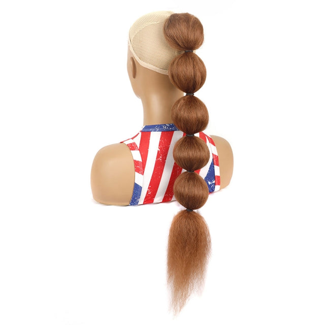 DLMW01 Bubble Shape Shaggy Wig Ponytail Drawstring Long Ponytail Wigs, Spec: 30