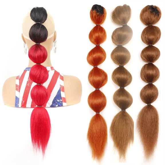 DLMW01 Bubble Shape Shaggy Wig Ponytail Drawstring Long Ponytail Wigs, Spec: 30