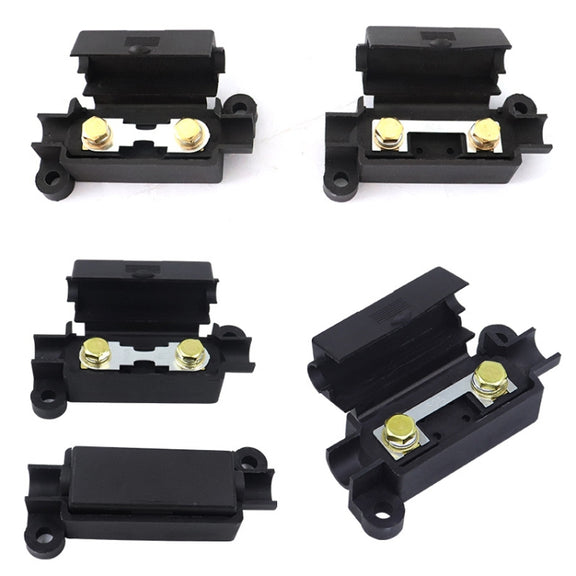 10pcs 100A Small Fork Bolt Fuse Block Car Air Conditioning All The Way Fuse Box Fuse Holder(Black)