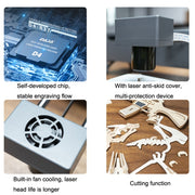 DAJA DJ7 7W Non-metal Laser Carvings Mini Marking Machine Can Cut Wood Board Paper Leather, US Plug