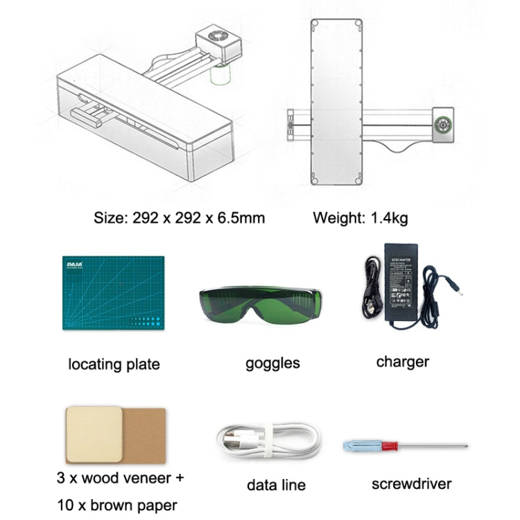 DAJA DJ7 7W Non-metal Laser Carvings Mini Marking Machine Can Cut Wood Board Paper Leather, US Plug - free shipping - PMC Jewellery - Order now!