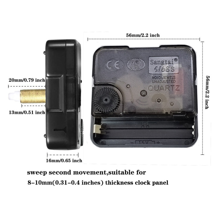 Quartz Clock Dial Repair Kit DIY Wall Clock Parts,Spec: Movement+S02 Wooden Needle - DIY Clocks by PMC TechLife | Online Shopping South Africa | PMC TechLife | Buy Now Pay Later Mobicred