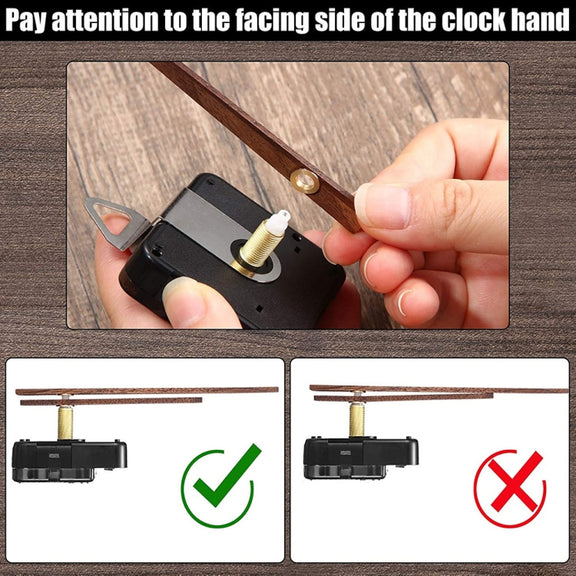 Quartz Clock Dial Repair Kit DIY Wall Clock Parts,Spec: Movement+S03 Wooden Needle