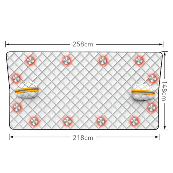 SUITU R-3945 Car Winter Front Glass Snow Shield Defrost Sunshade Thickened Car Clothing, Style: 12 Magnets Three Layers Thickened
