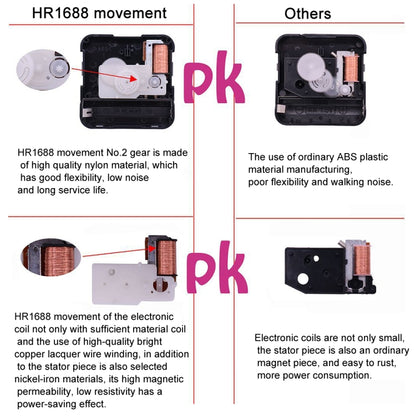 2 PCS HR1688 Quartz Clock Mechanism Movement,Spec:  8mm - DIY Clocks by PMC Jewellery | Online Shopping South Africa | PMC Jewellery | Buy Now Pay Later Mobicred