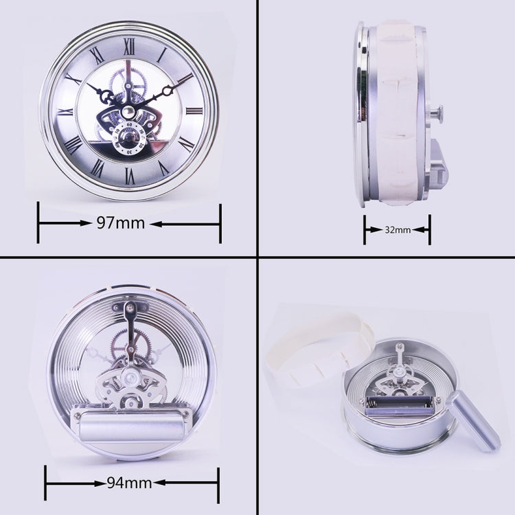 Metal See-through Quartz Clock Gear Clock DIY Accessories 97mm Silver Clock Head - DIY Clocks by PMc TechLife | Online Shopping South Africa | PMc TechLife | Buy Now Pay Later Mobicred