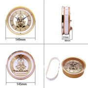 Metal See-through Quartz Clock Gear Clock DIY Accessories 149mm Golden Clock Head