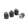 Car Tyre Aluminium Full Diamond Valve Cap With Seal(Shiny Black) - Tire Valve Caps by PMC TechLife | Online Shopping South Africa | PMC TechLife | Buy Now Pay Later Mobicred