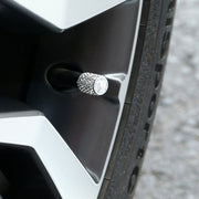 Car Tyre Aluminium Full Diamond Valve Cap With Seal(Dark Blue)