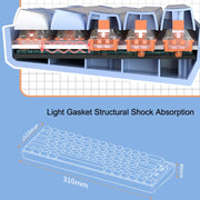 LANGTU GK65 65 Keys Wireless / Bluetooth / Wired Three Model Game Mechanical Keyboard, Cable Length: 1.5m(Milk White)