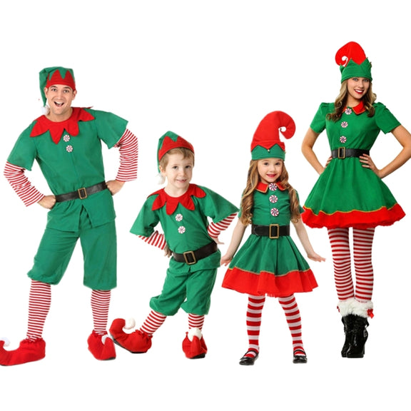 Christmas Green Elf Cosplay Costume Chris Santa Claus Costume Set, Size: 130cm(Female)