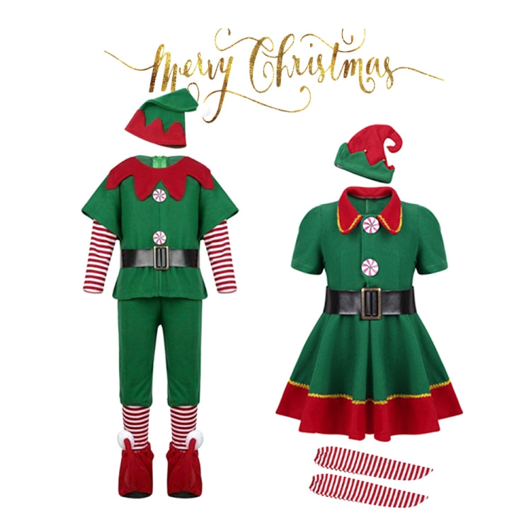 Christmas Green Elf Cosplay Costume Chris Santa Claus Costume Set, Size: 130cm(Male)
