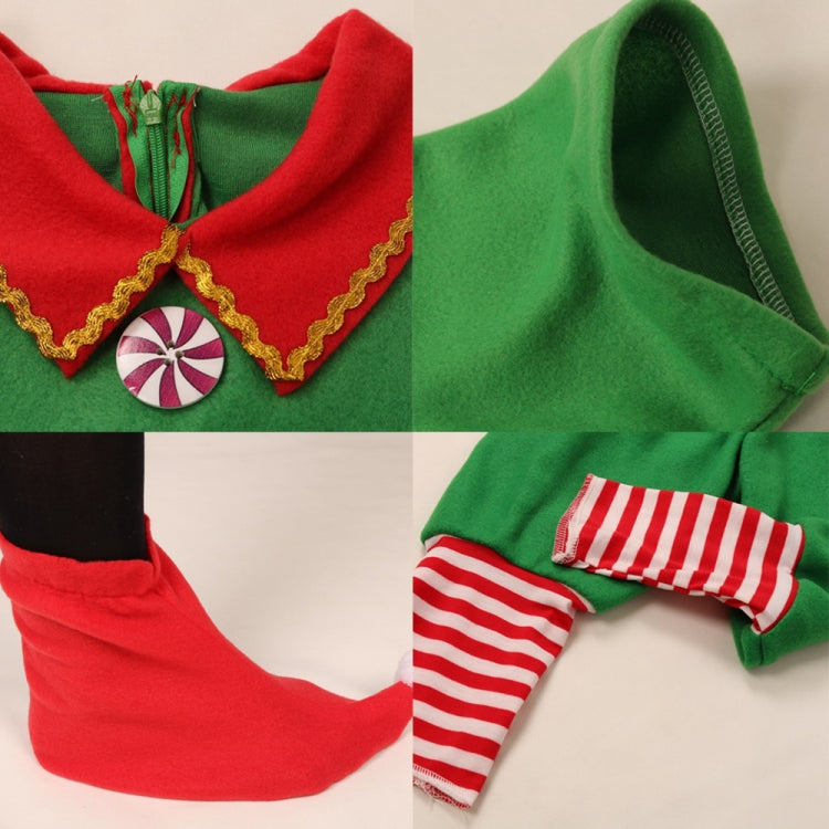 Christmas Green Elf Cosplay Costume Chris Santa Claus Costume Set, Size: 80cm(Female) - Wearable Decoration by PMC TechLife | Online Shopping South Africa | PMC TechLife