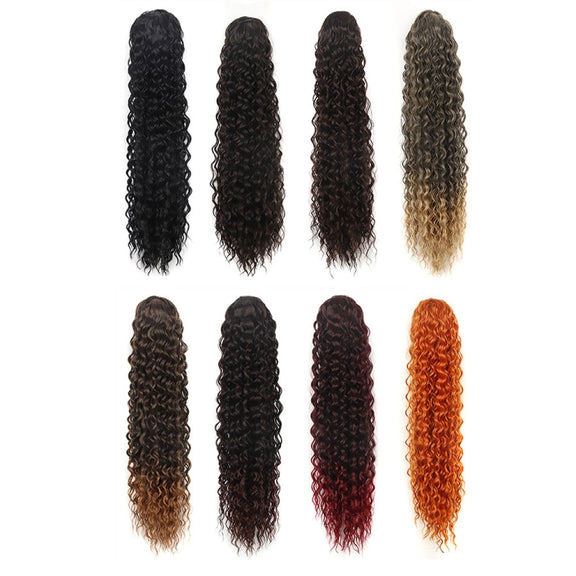 LSDP22 Drawstring Long Curly Wig Ponytail Mesh Curly Ponytail(1BT27)