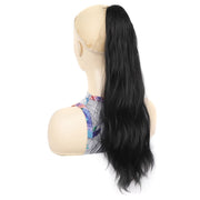 P96 Clip-On Wig Long Ponytail Water Ripple Long Curly Wig(1B)