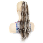 P96 Clip-On Wig Long Ponytail Water Ripple Long Curly Wig(8BH60)