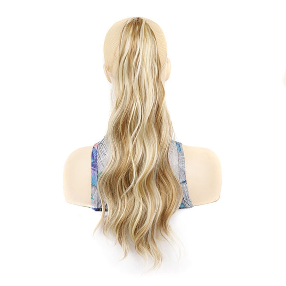P96 Clip-On Wig Long Ponytail Water Ripple Long Curly Wig(18B)