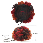LSFBZB Drawstring Dreadlocks Wig Caterpillar Dreadlock Shaggy Hair Bun, Spec: 1B